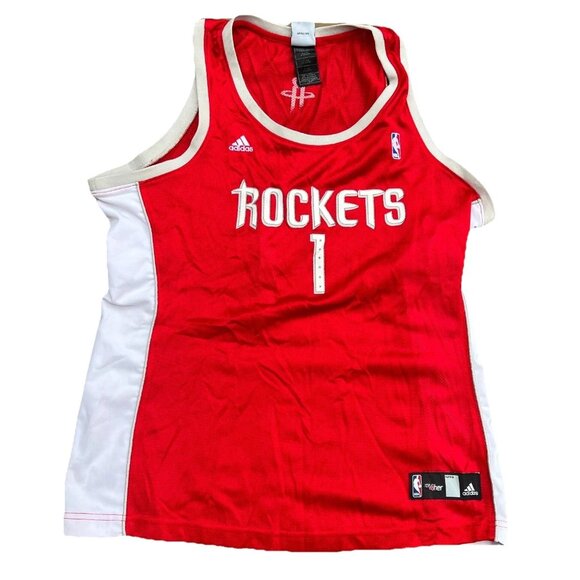 Adidas Womens Red Houston Rockets #1 Tracy McGrady NBA 4her Jersey Size Large - Picture 1 of 4